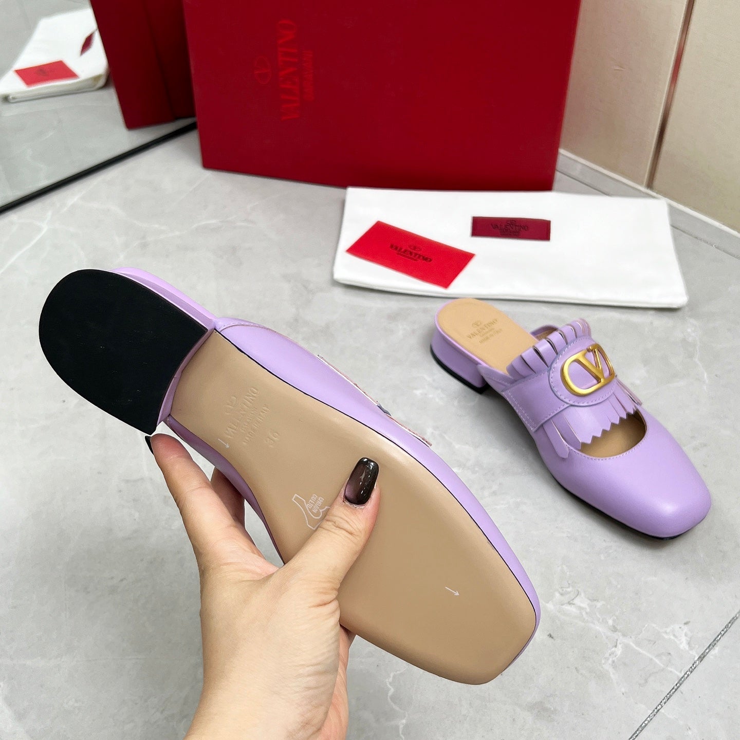 VT 25 Signature Mule Loafer Purple Calf Leather 293946