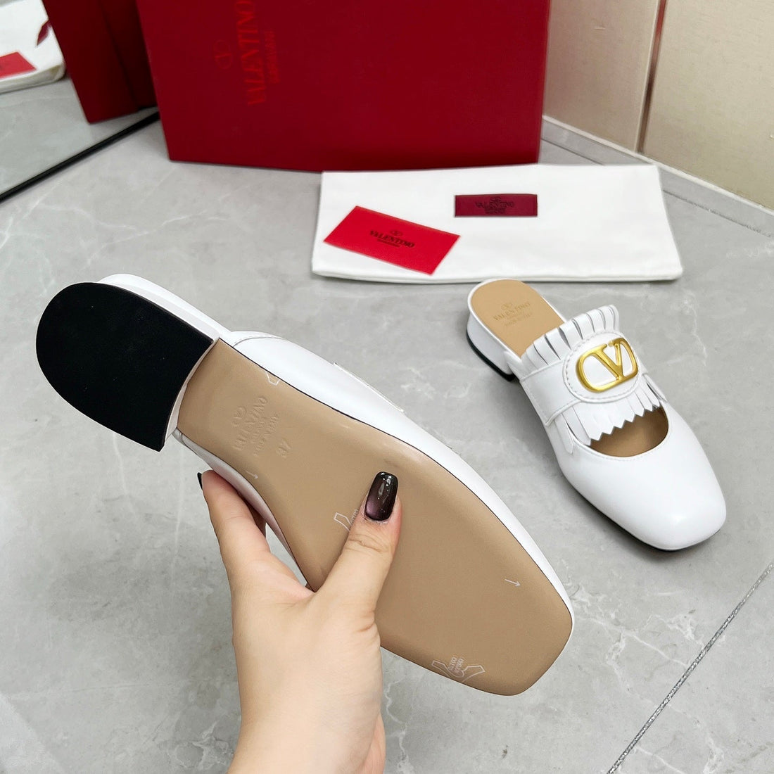 VT 25 Signature Mule Loafer Ivory Calf Leather 293947