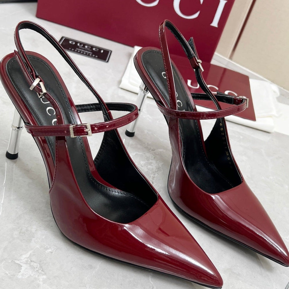 GC 25 Heeled 95mm Slingback Pump Red Patent Leather 293868