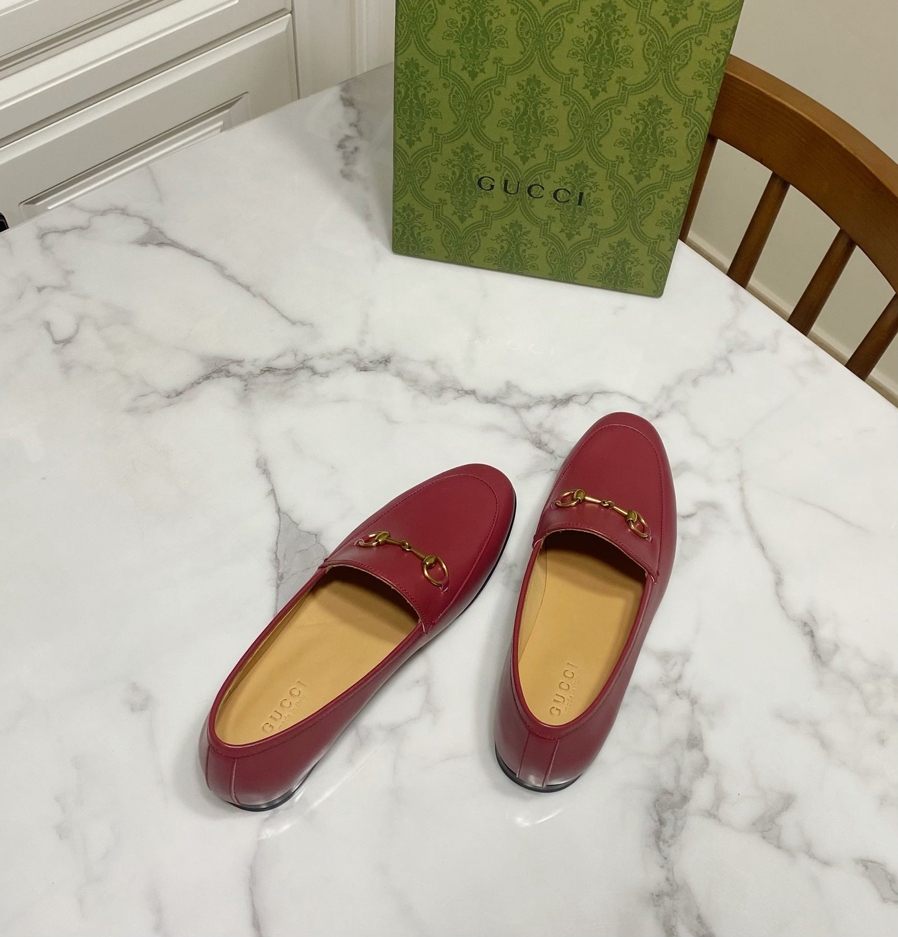 Gucci 25 Jordaan Loafer Rosso Ancora Red Calskin