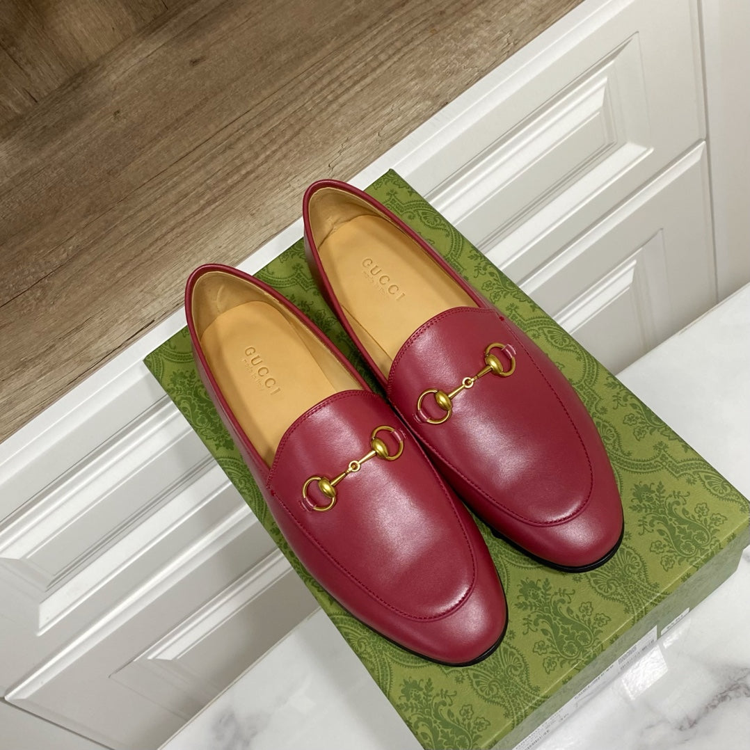 Gucci 25 Jordaan Loafer Rosso Ancora Red Calskin
