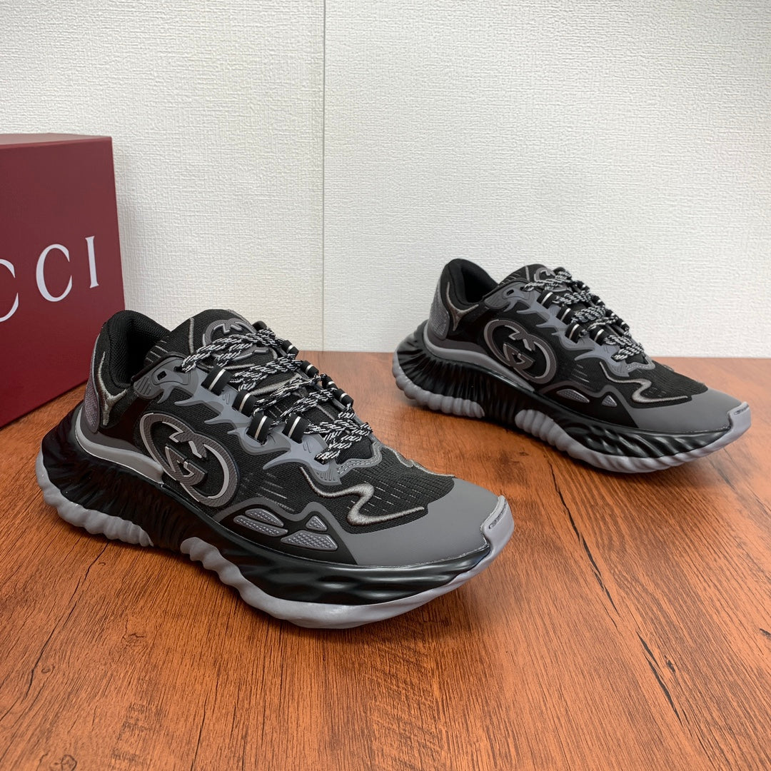 GG Men's Ripple Sneaker Black Mesh 536982