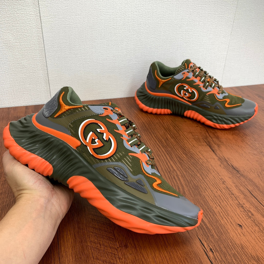 GG Men's Ripple Sneaker Green Mesh 536986