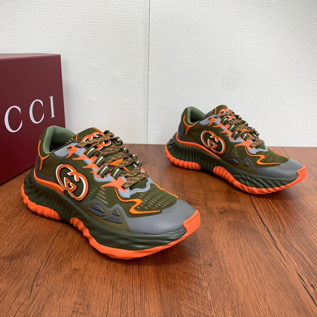 GG Men's Ripple Sneaker Green Mesh 536986