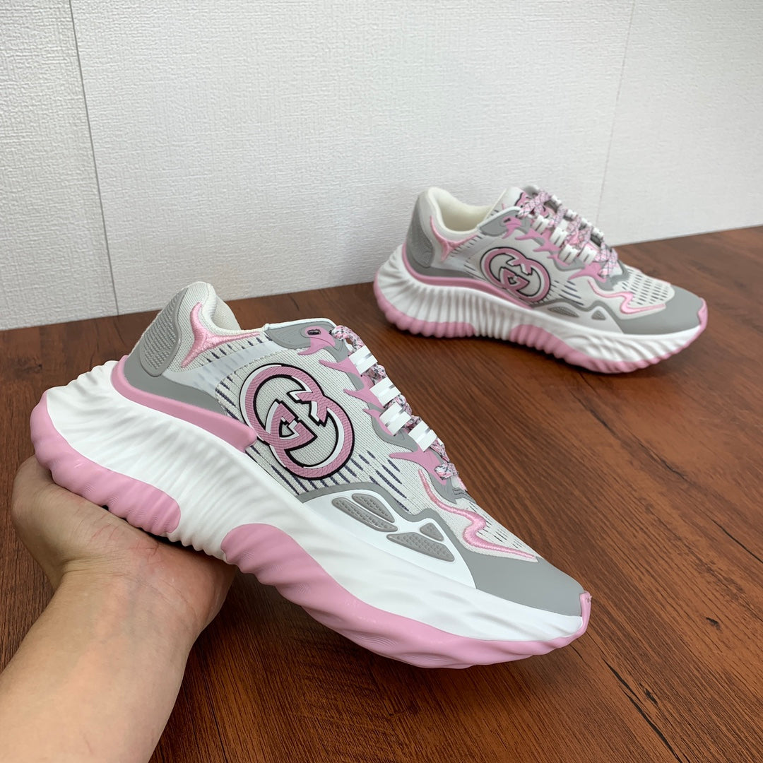 GG Men's Ripple Sneaker Grey Pink Mesh 536988