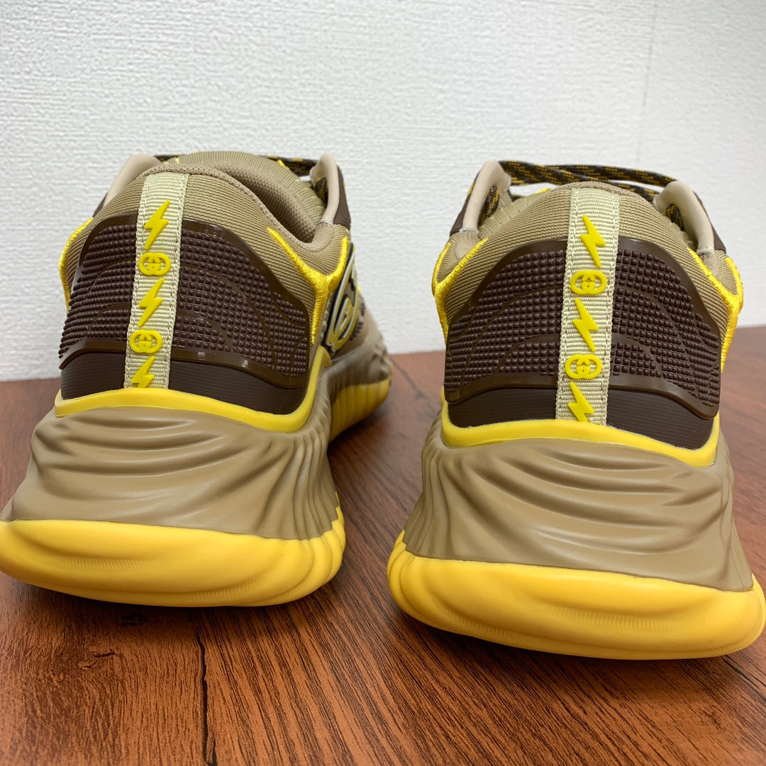 GG Men's Ripple Sneaker Brown Yellow Mesh 536992