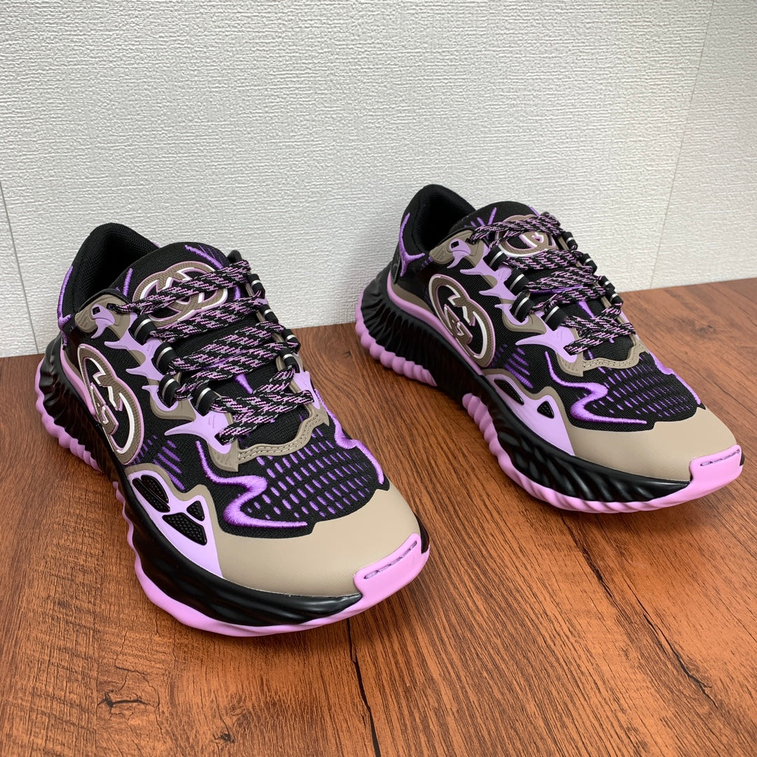 GG Men's Ripple Sneaker Black Purple Mesh 536994