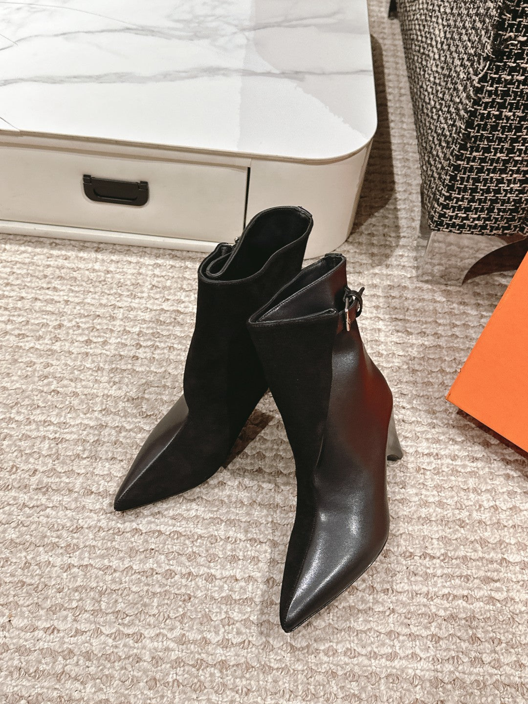 HM Ankle Boots 60mm Black Calfskin And Suede  972382