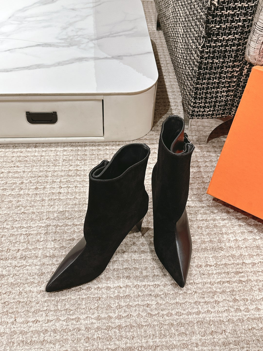 HM Ankle Boots 60mm Black Calfskin And Suede  972382