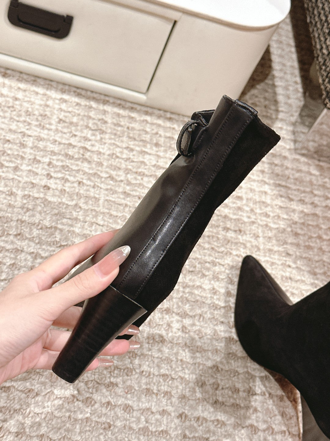 HM Ankle Boots 60mm Black Calfskin And Suede  972382