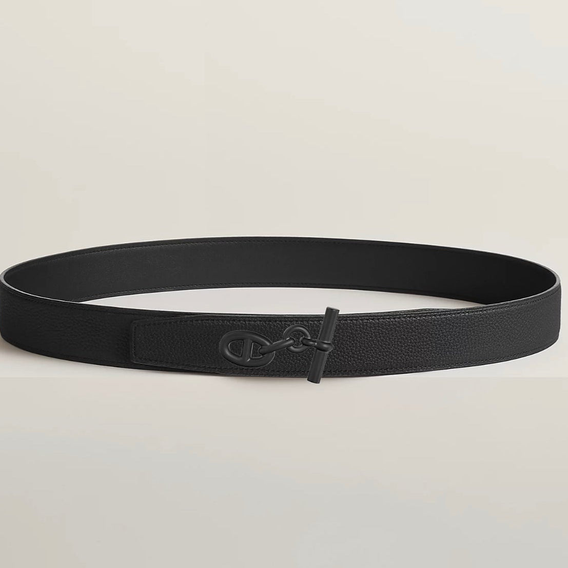 HM Yachting Buckle Belt 32mm Black Leather 187515