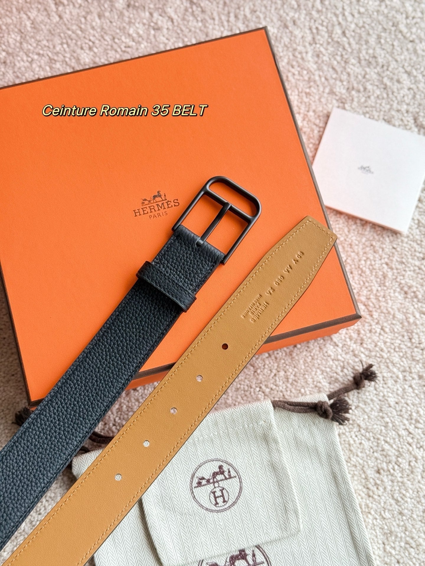 HM 35mm Romain Belt Black Brown Leather 188396