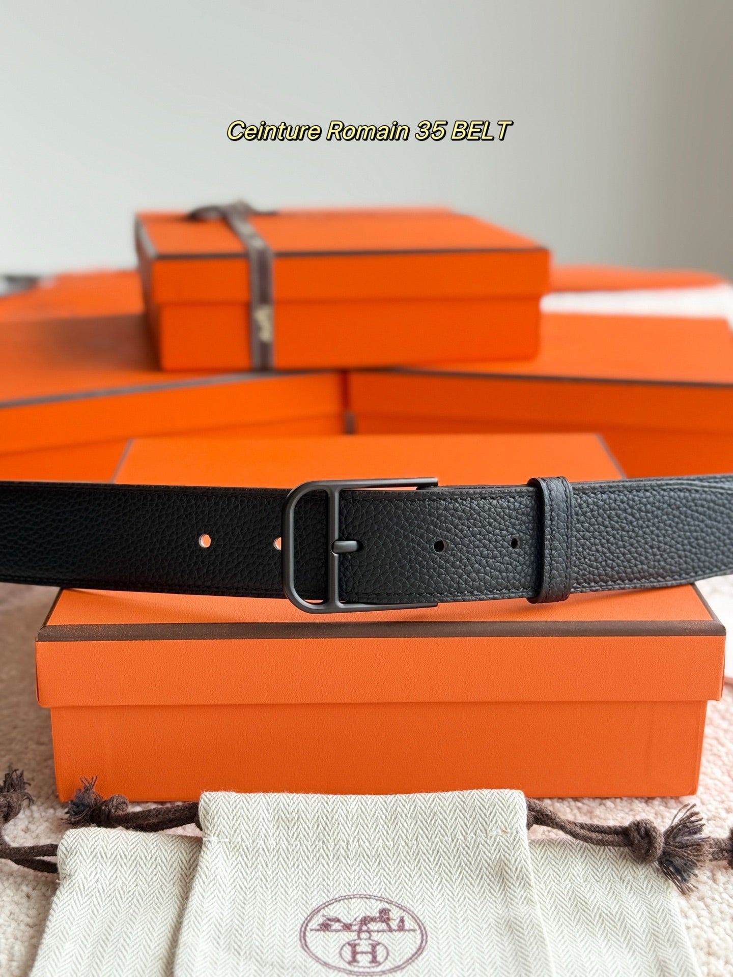 HM 35mm Romain Belt Black Brown Leather 188396