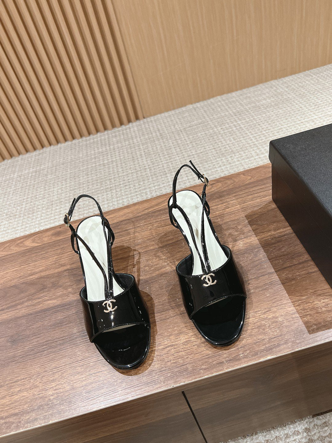 high heel 70 sandals black white patent calfskin