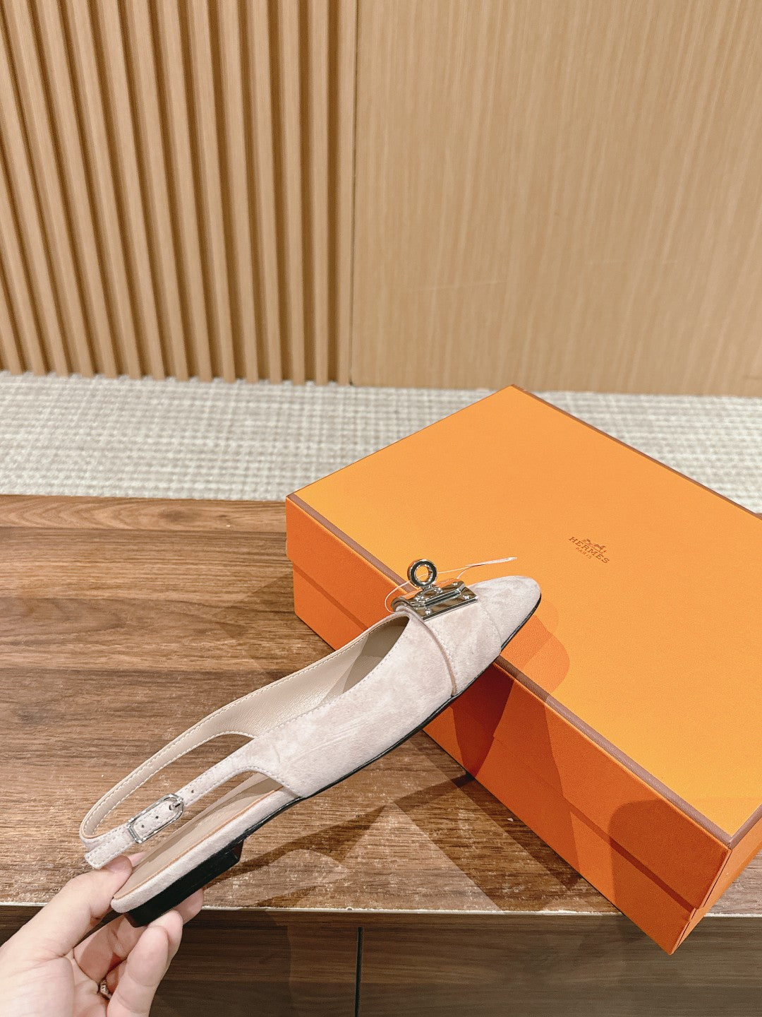 Innocente Slingback Pale Peach Suede Goatskin