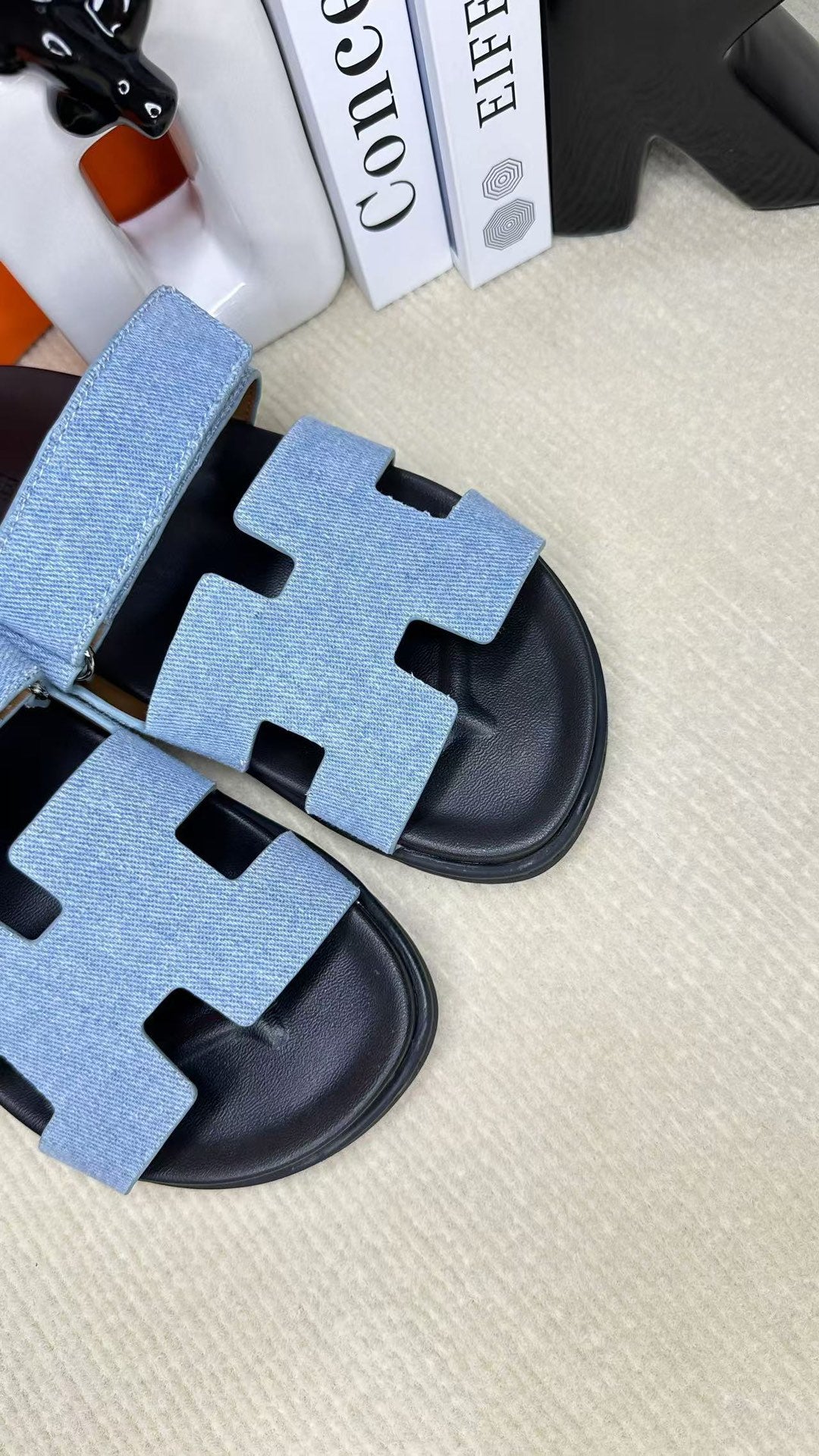 HM Men's Chypre Slide Blue Denim Cowhide 540212