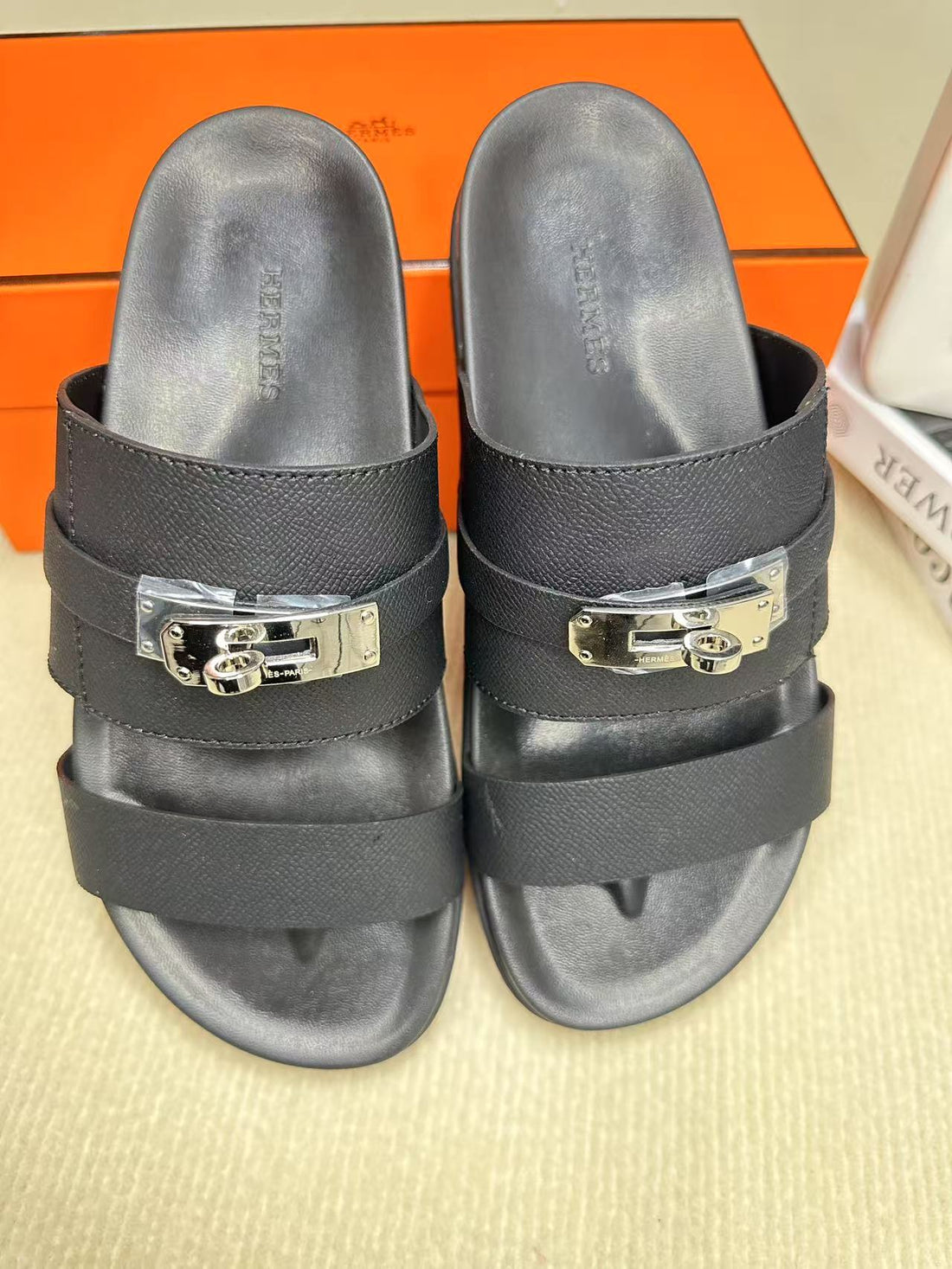 HM Men's Jackson Slide Blackish Cowhide 540231