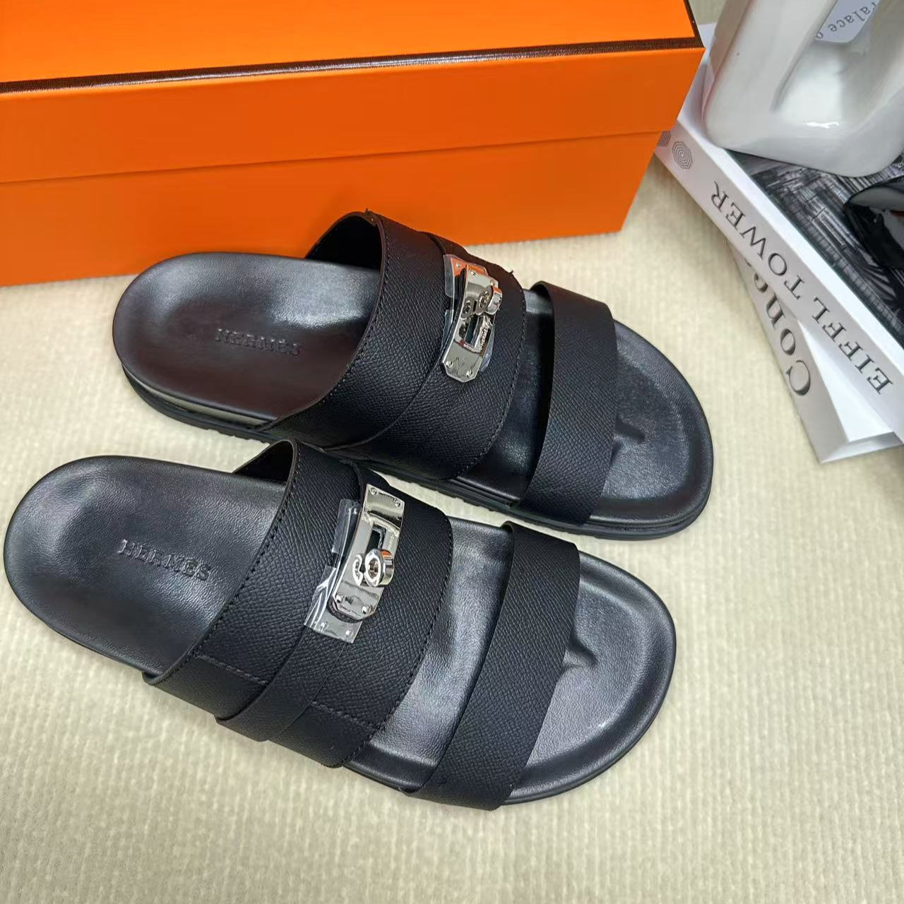 HM Men's Jackson Slide Blackish Cowhide 540231