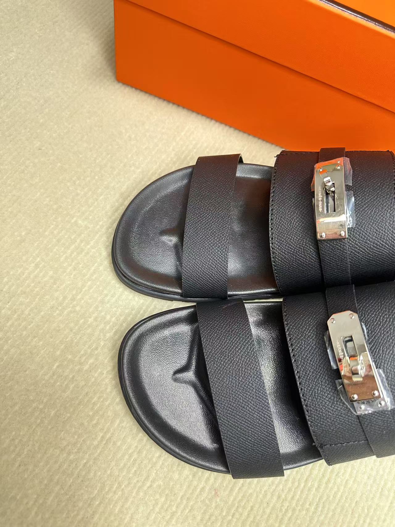 HM Men's Jackson Slide Blackish Cowhide 540231