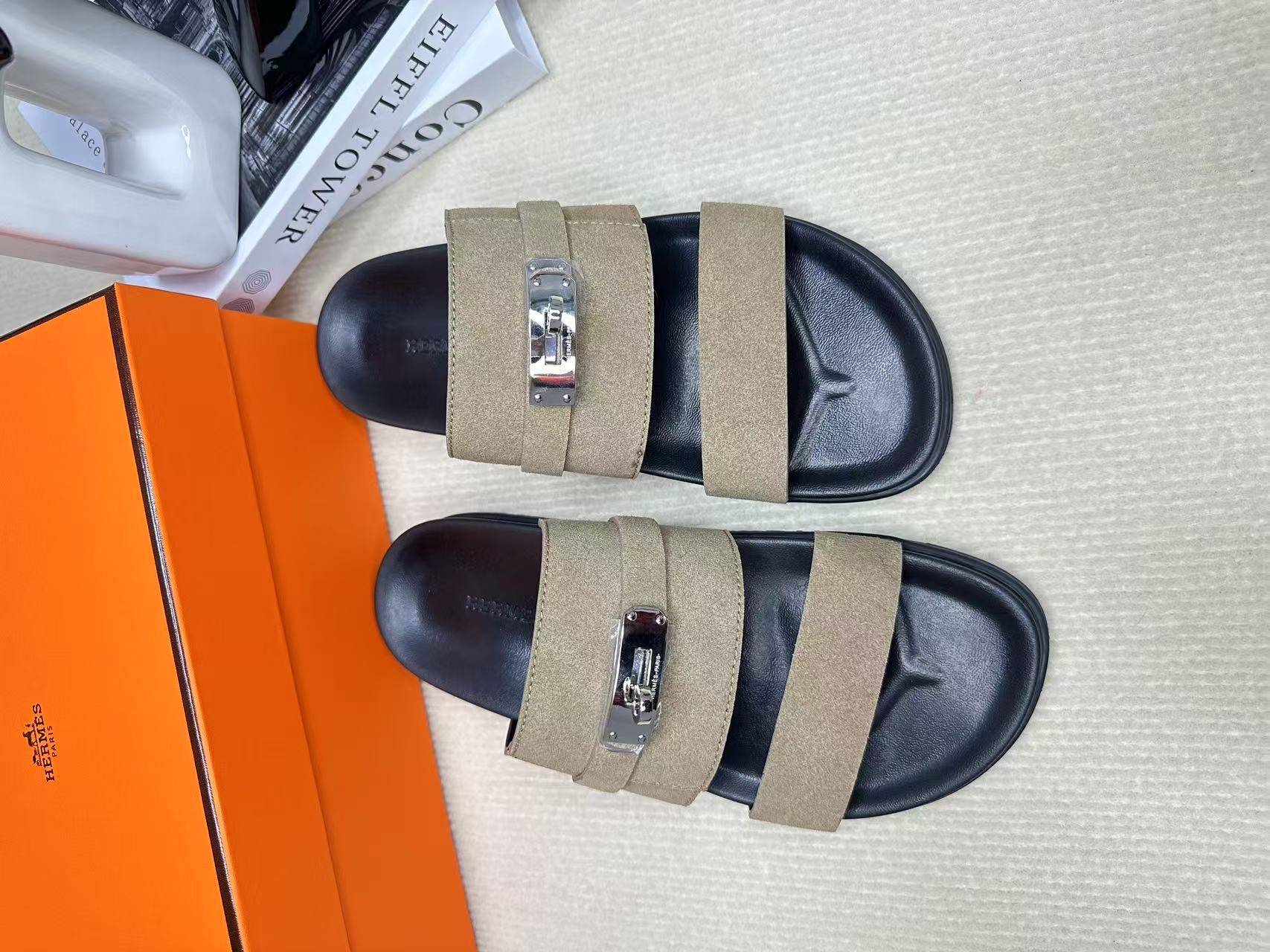 HM Men's Jackson Slide Moss Green Suede 540230