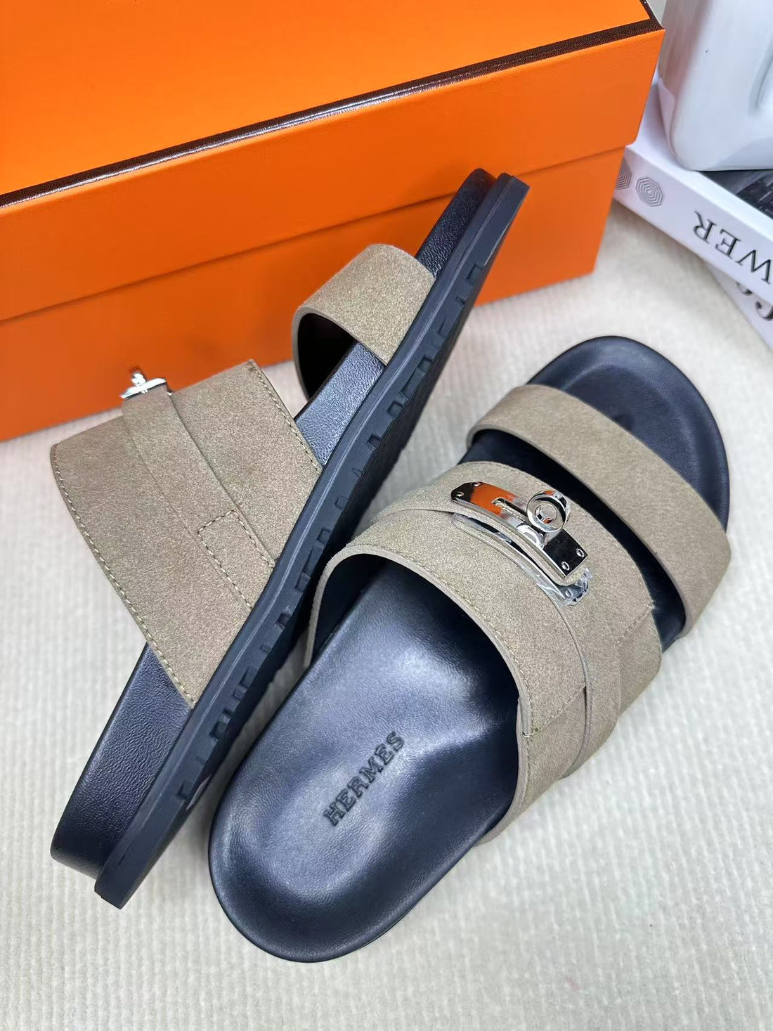 HM Men's Jackson Slide Moss Green Suede 540230