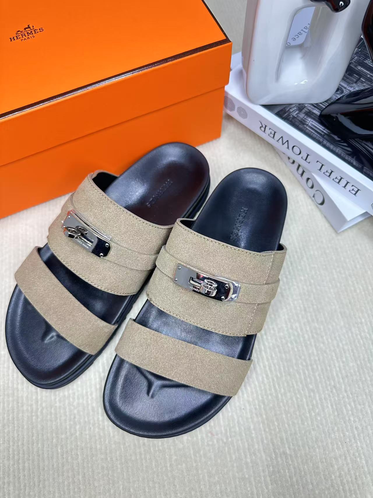 HM Men's Jackson Slide Moss Green Suede 540230