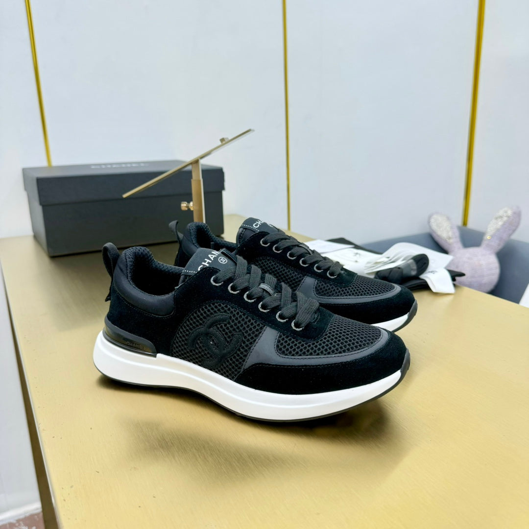 CC LEISURE SNEAKER BLACK VELVET MIX BREATHABLE MESH