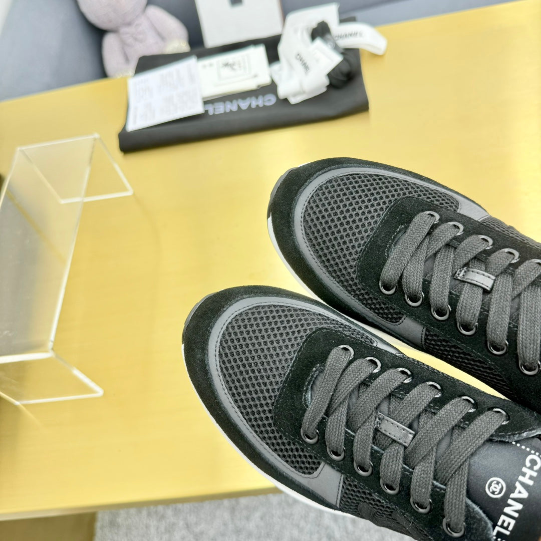 CC LEISURE SNEAKER BLACK VELVET MIX BREATHABLE MESH