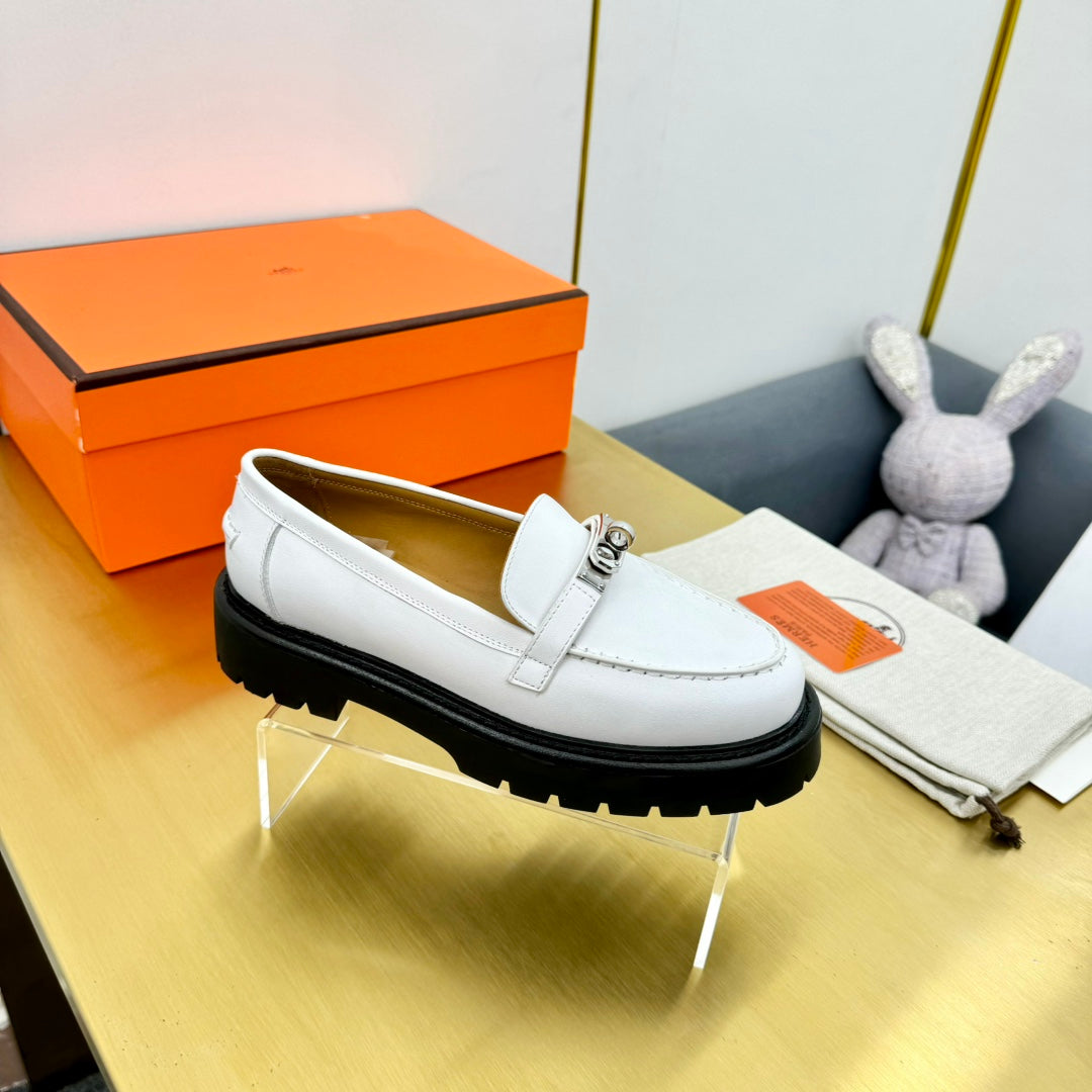 HM Icone Loafer White Clalfskin