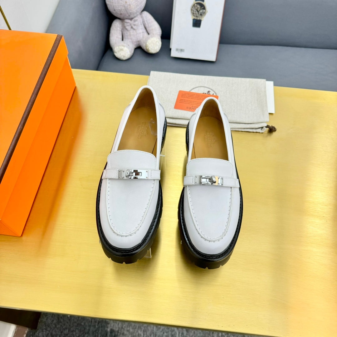 HM Icone Loafer White Clalfskin