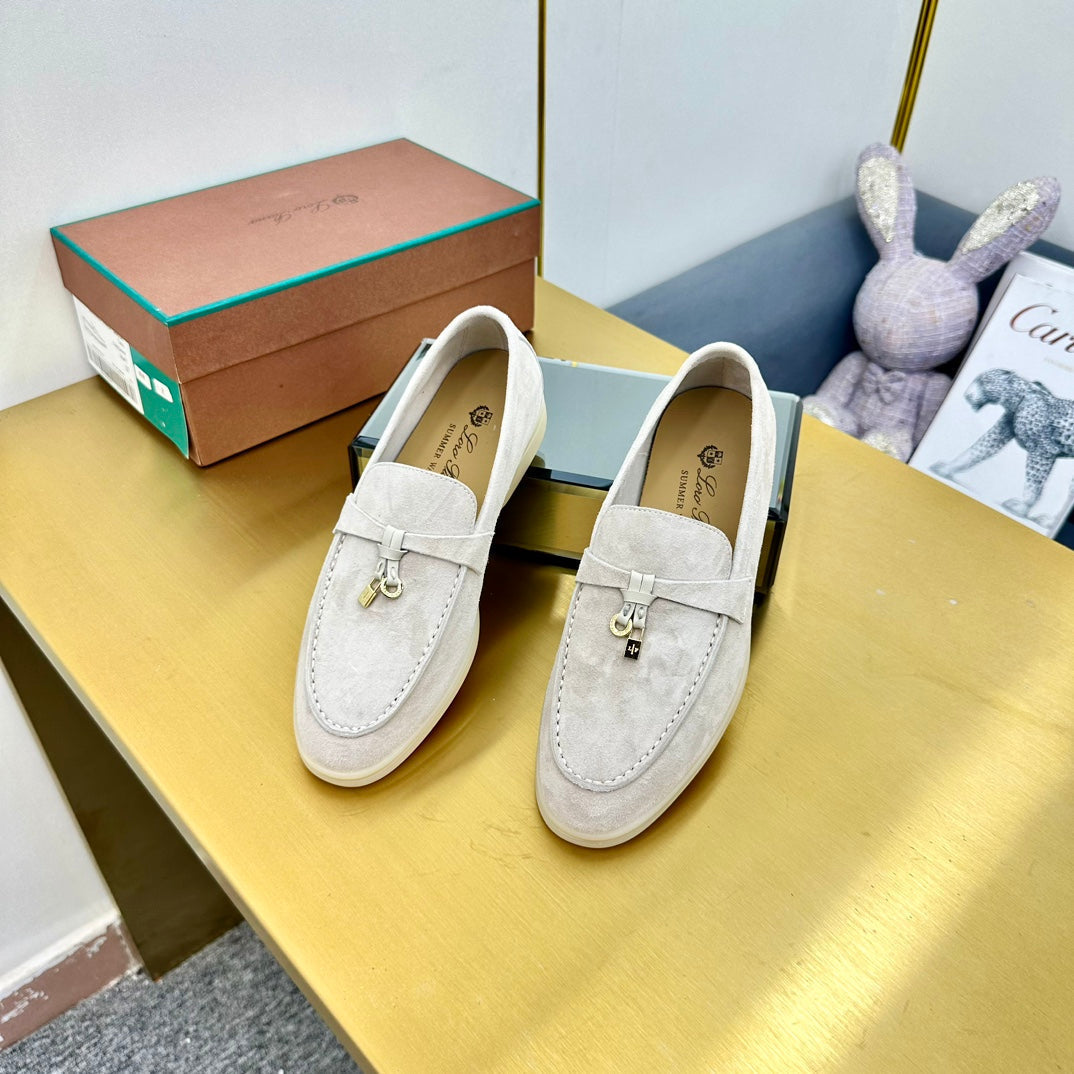 LP Summer Charms Walk Loafers White Suede  994496