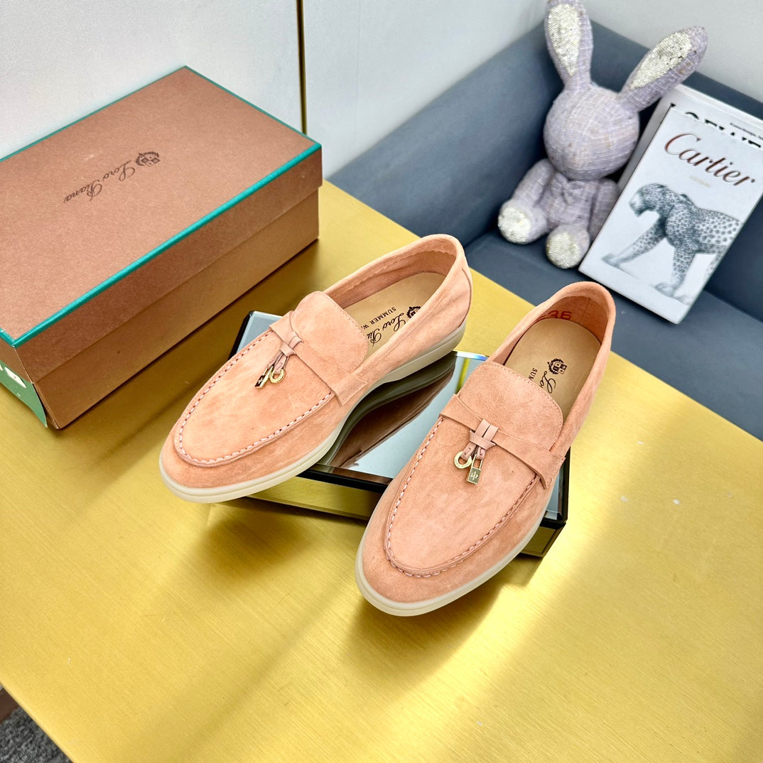 LP Summer Charms Walk Loafers Light Salmon Pink Suede 994509