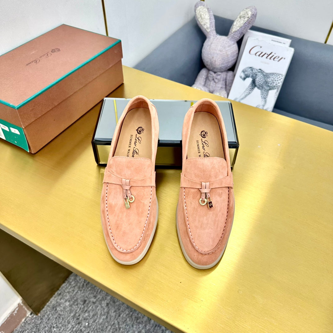 LP Summer Charms Walk Loafers Light Salmon Pink Suede 994509