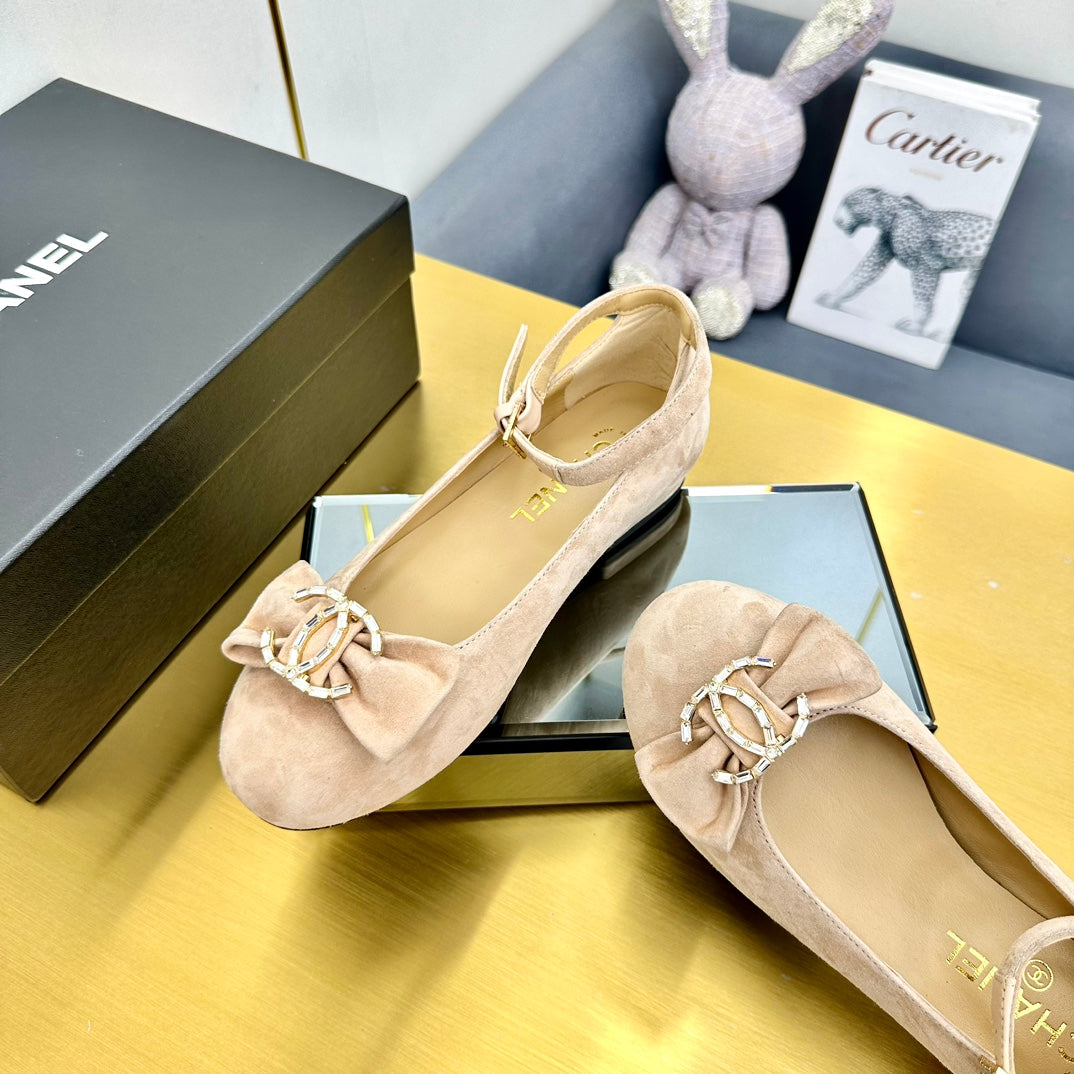 CC 25s Ballet Flats Lip Pink Velvet 297804