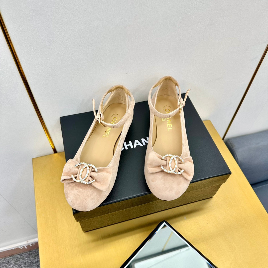 CC 25s Ballet Flats Lip Pink Velvet 297804