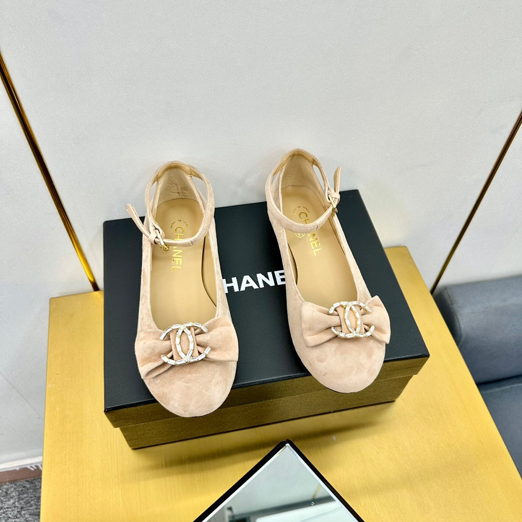 CC 25s Ballet Flats Lip Pink Velvet 297804