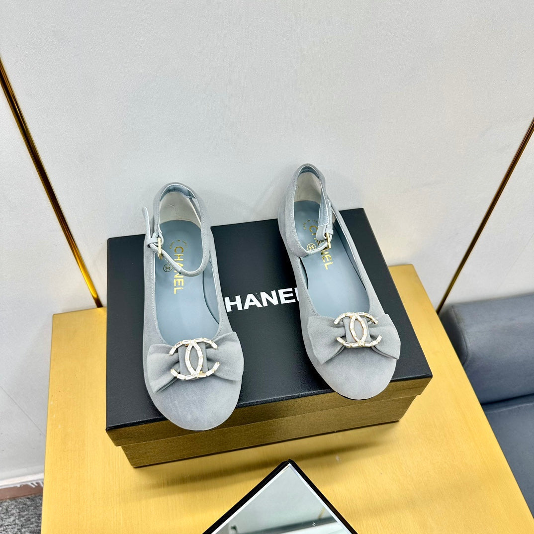CC 25s Ballet Flats Gray Velvet 297806