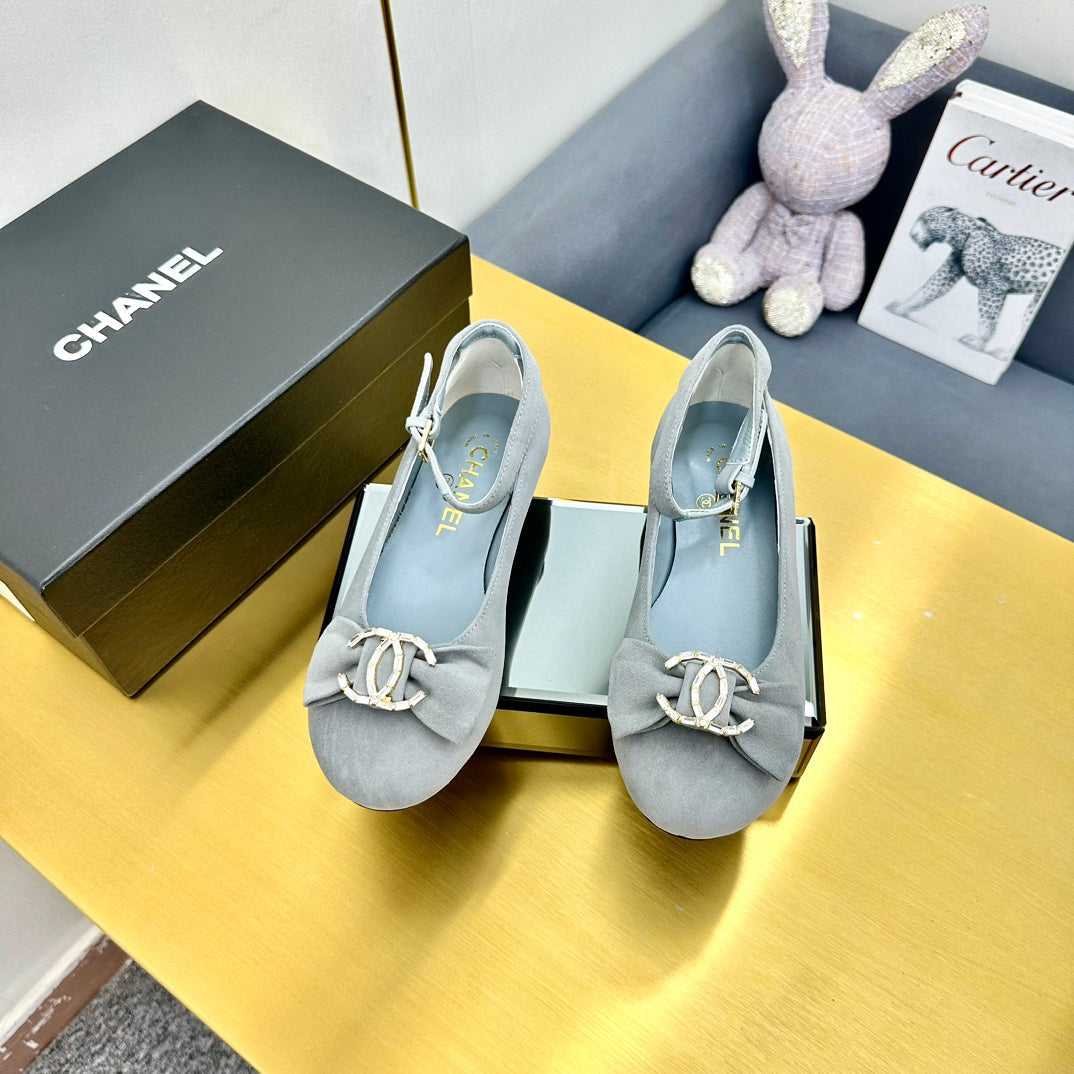 CC 25s Ballet Flats Gray Velvet 297806