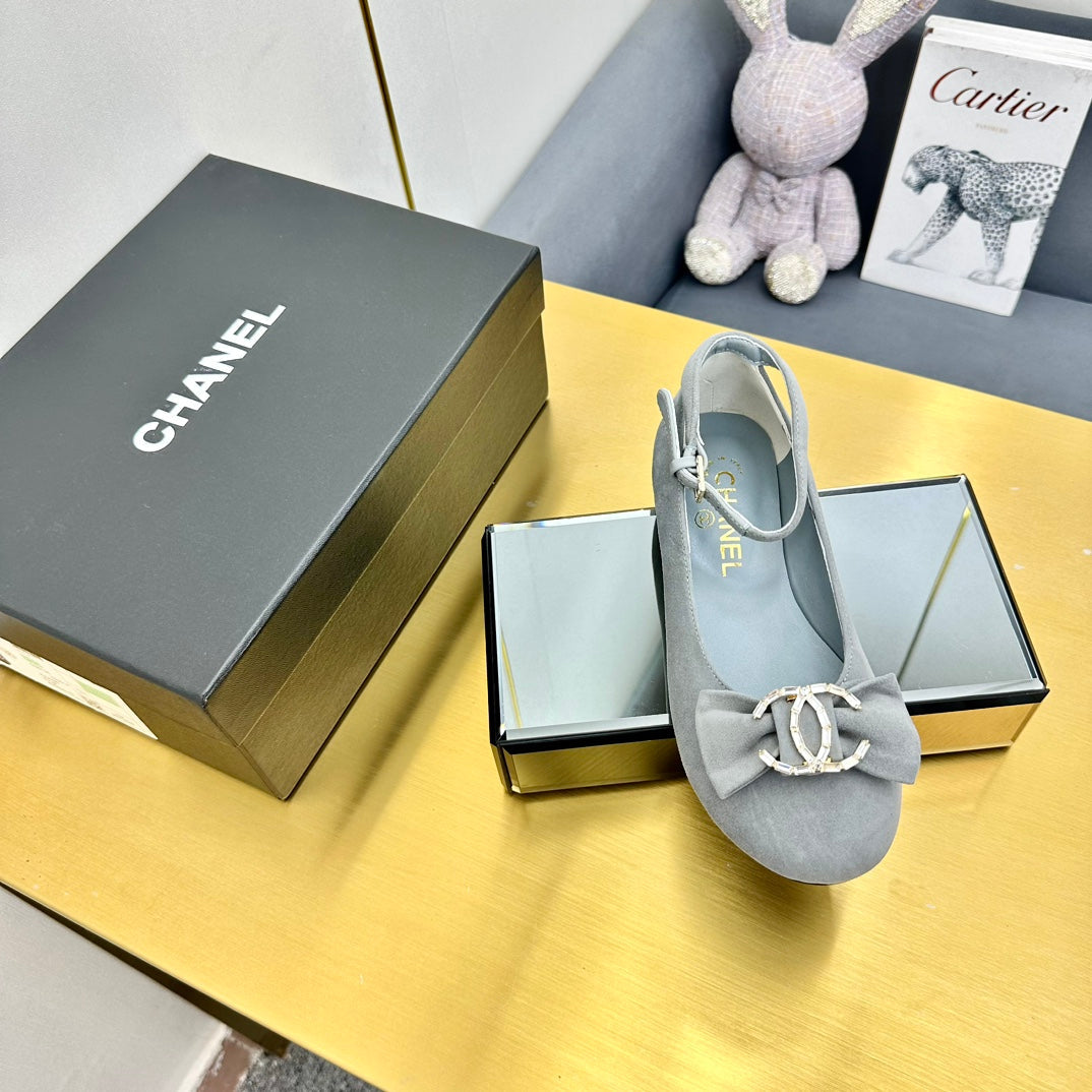 CC 25s Ballet Flats Gray Velvet 297806