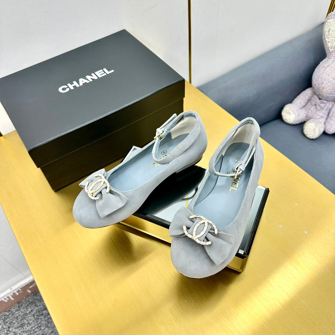 CC 25s Ballet Flats Gray Velvet 297806