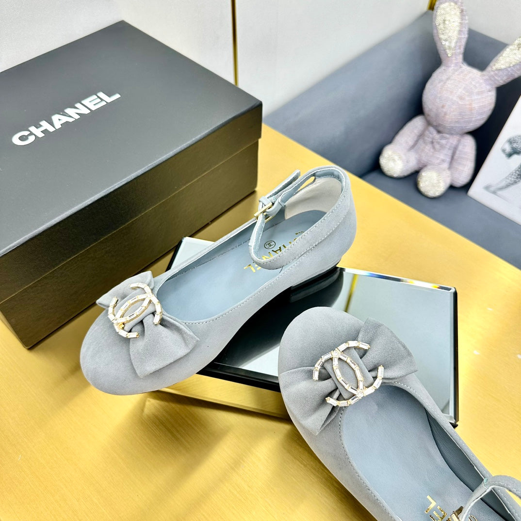 CC 25s Ballet Flats Gray Velvet 297806