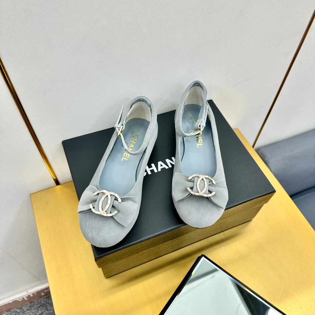 CC 25s Ballet Flats Gray Velvet 297806