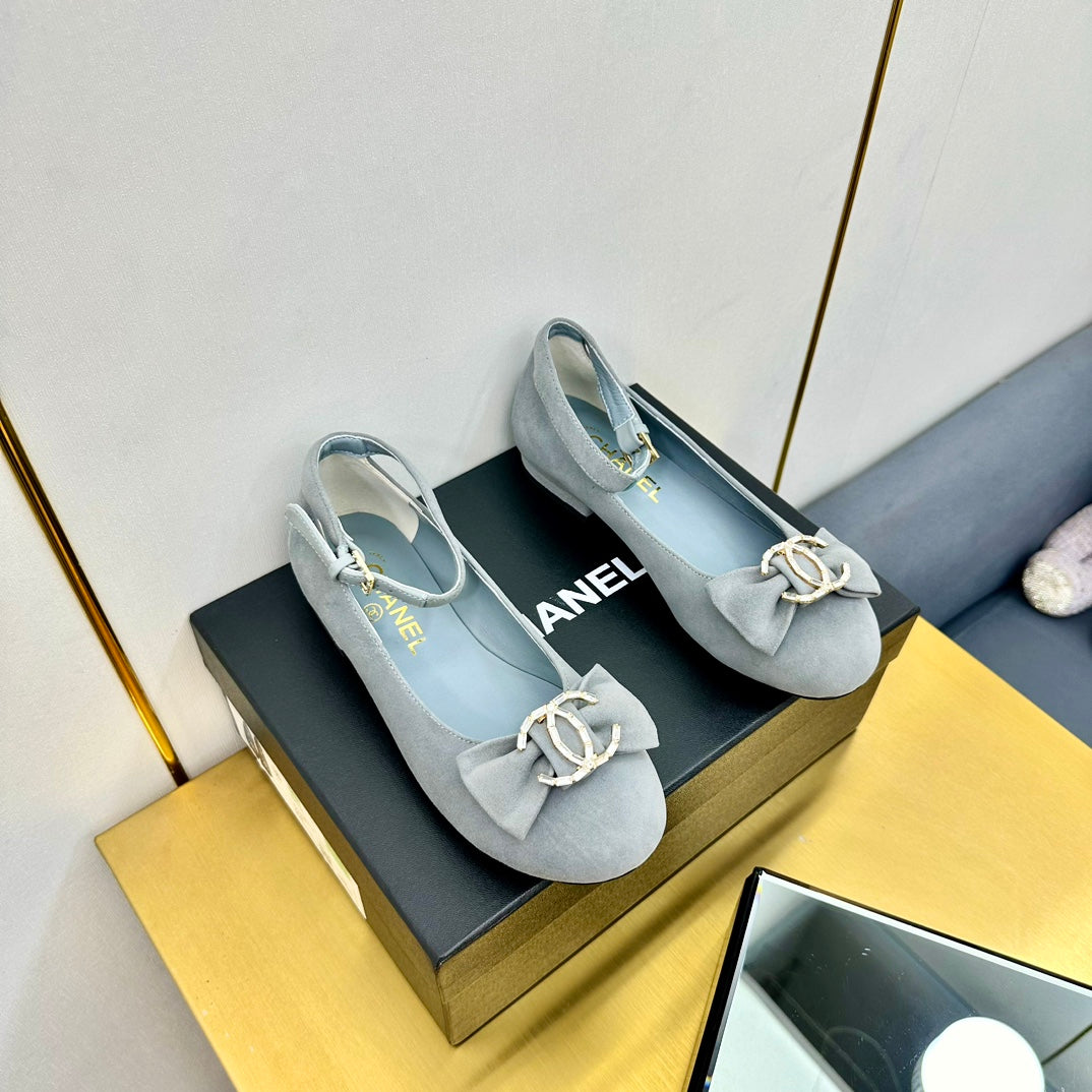 CC 25s Ballet Flats Gray Velvet 297806