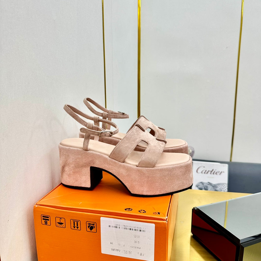 HM Platform Slingback Pink Suede 370761