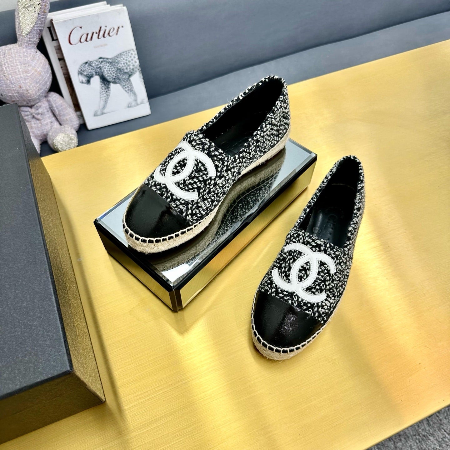 CC 25s Slipâ€“on Espadrilles Black/White Wool 297818