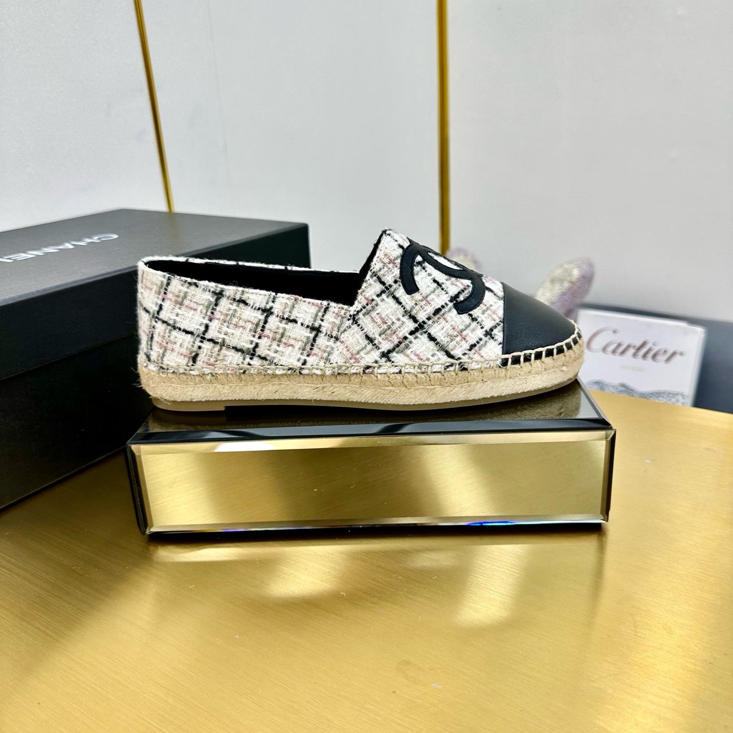 CC 25s Slipâ€“on Espadrilles White Moss Green Tweed 297820