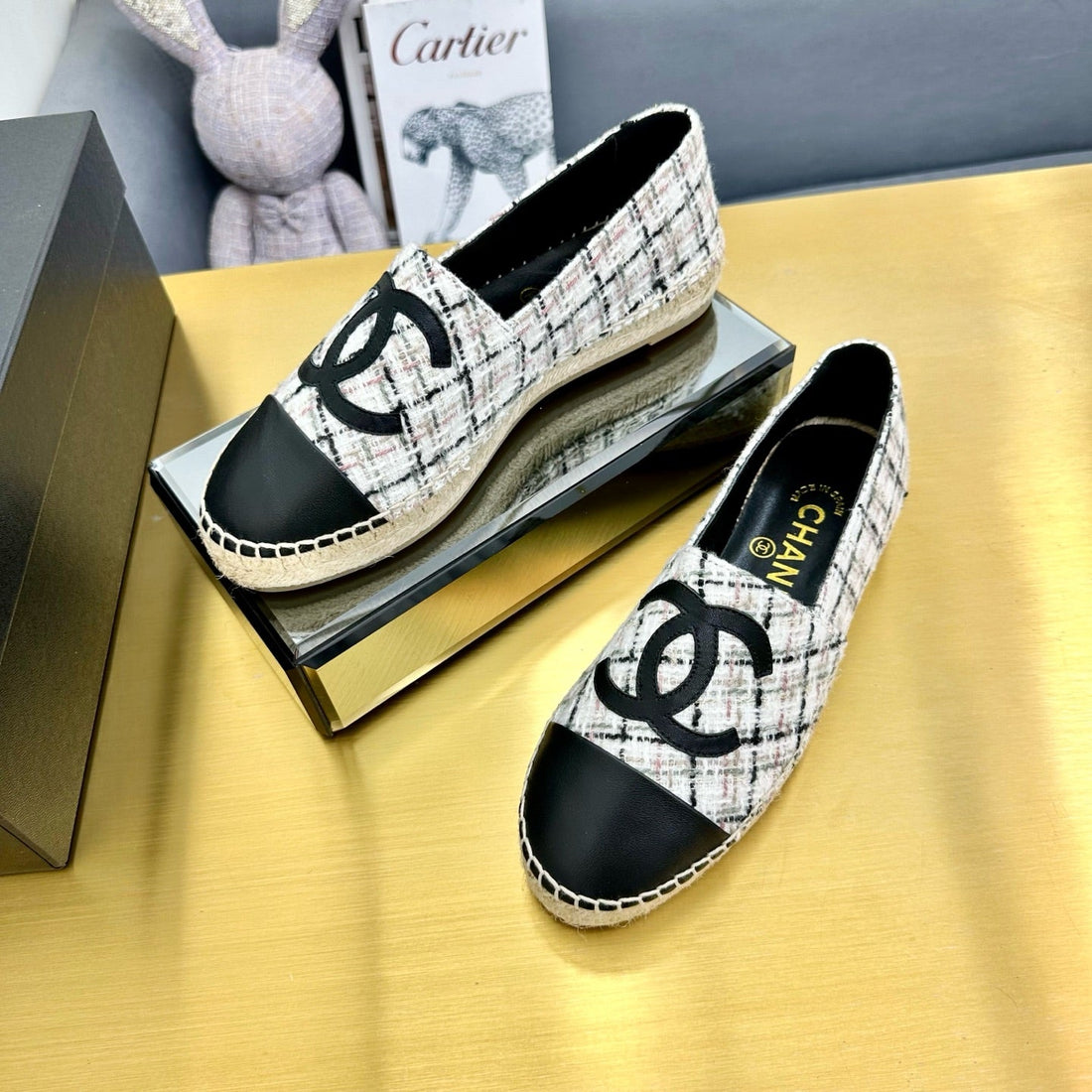 CC 25s Slipâ€“on Espadrilles White Moss Green Tweed 297820