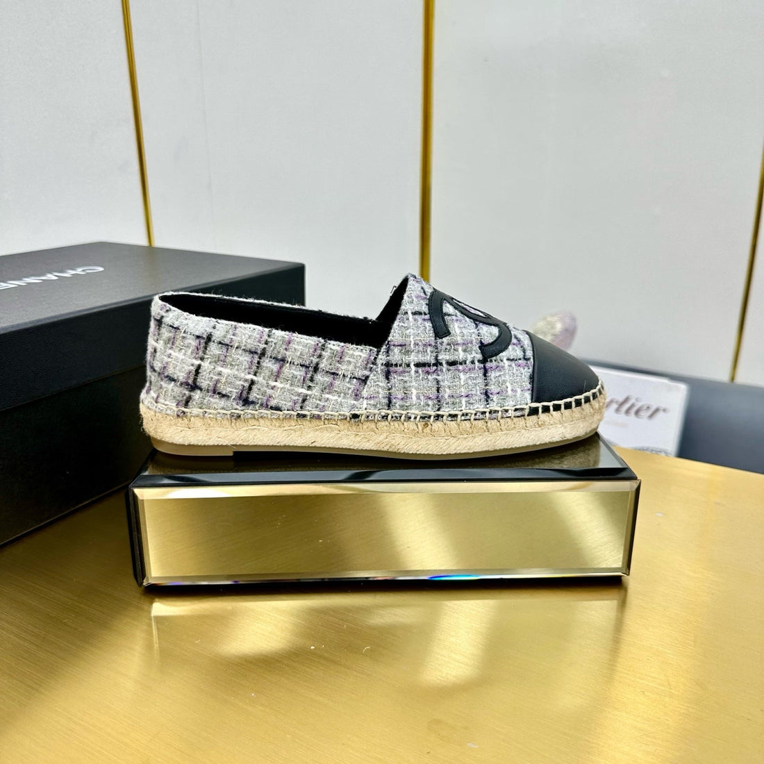 CC 25s Slipâ€“on Espadrilles Gray Purple Tweed 297821