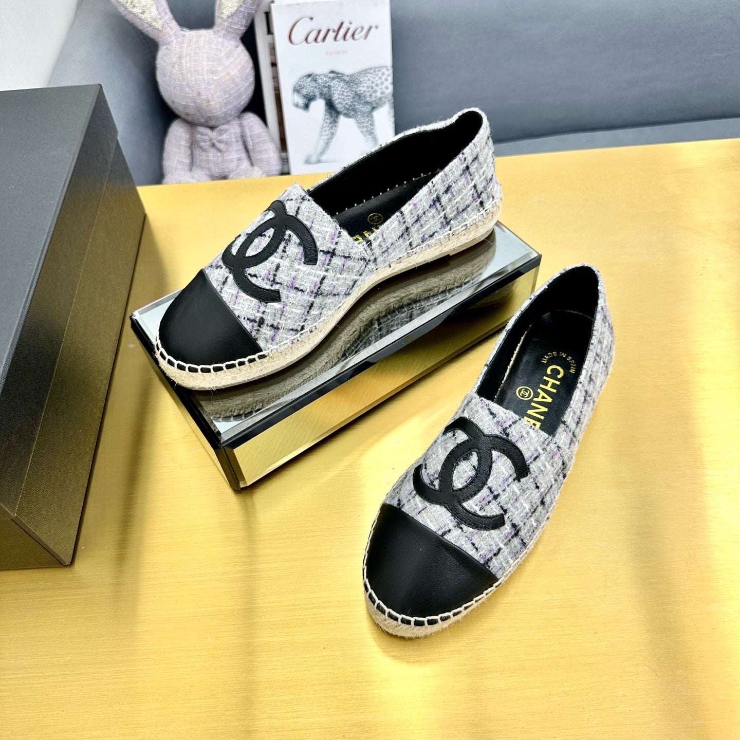 CC 25s Slipâ€“on Espadrilles Gray Purple Tweed 297821