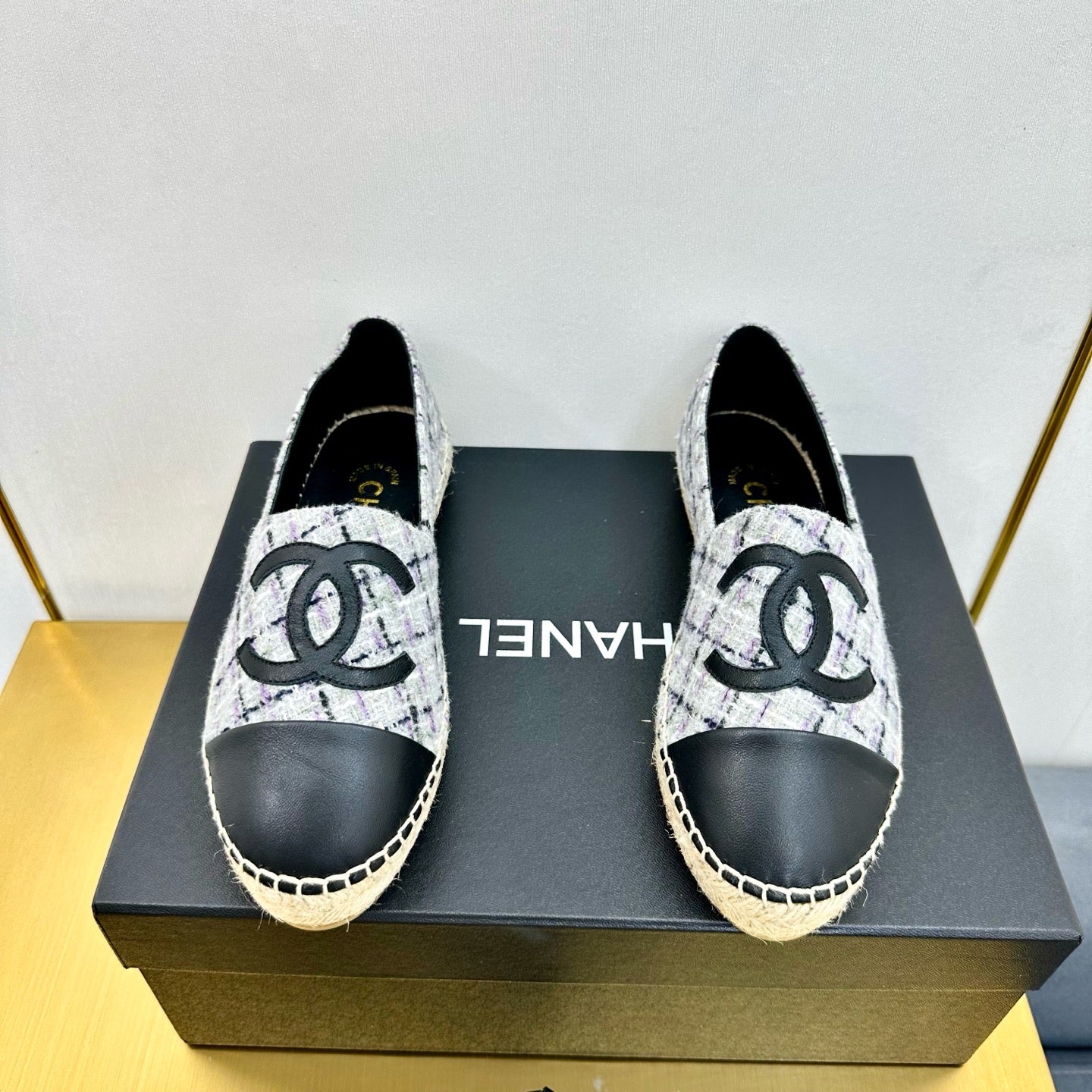CC 25s Slipâ€“on Espadrilles Gray Purple Tweed 297821